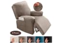 BTTO Samt Sesselbezug Taupe Stretch 4-teilig Bild 2