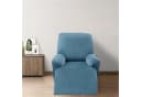 BTTO Relaxsesselhusse Samt Stretch 4-teilig für Fernsehsessel Liegesessel Blau Bild 4