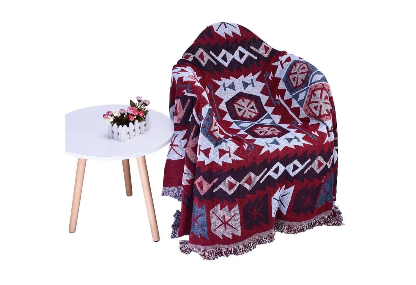 Boho-Decke Fleecedecke mit Fransen BTTO - Bild 2