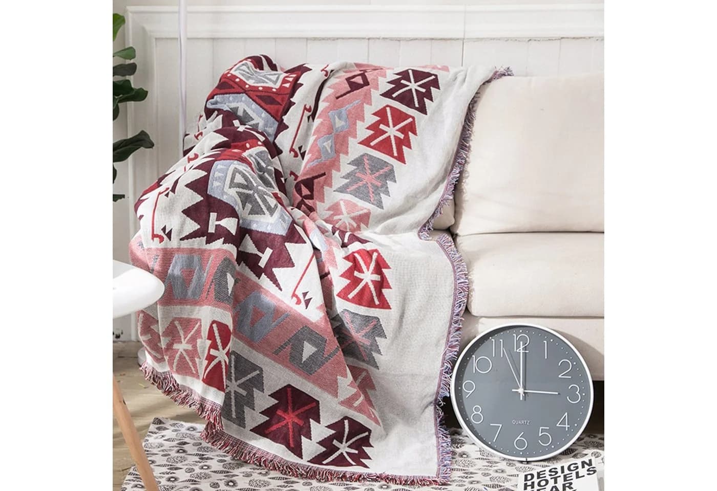 Boho-Decke Fleecedecke mit Fransen BTTO - Bild 4