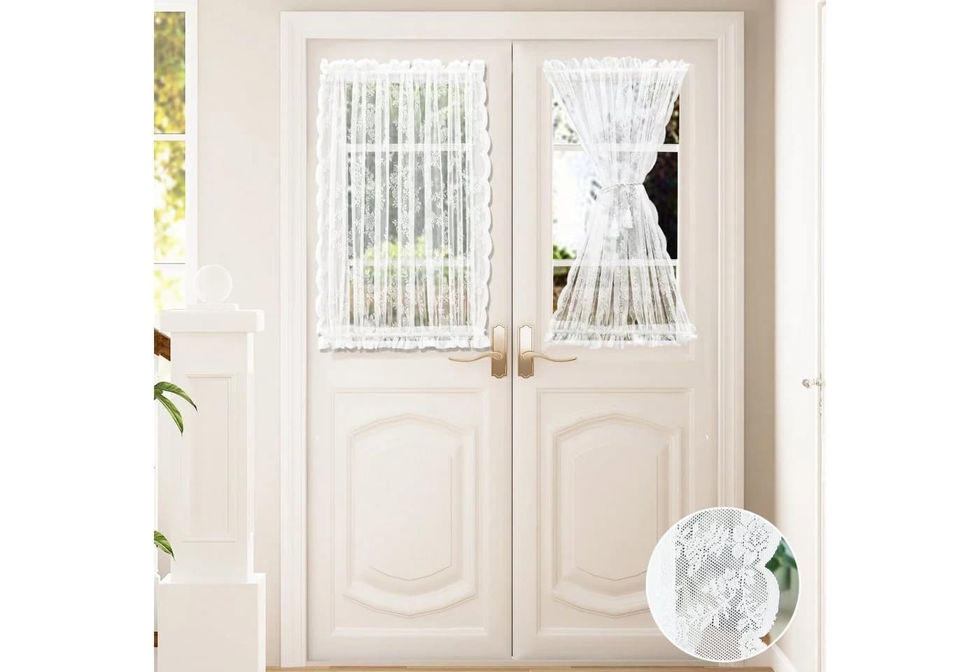 Sunicol Türvorhang Transparent Weiß mit Spannstange - Bild 2