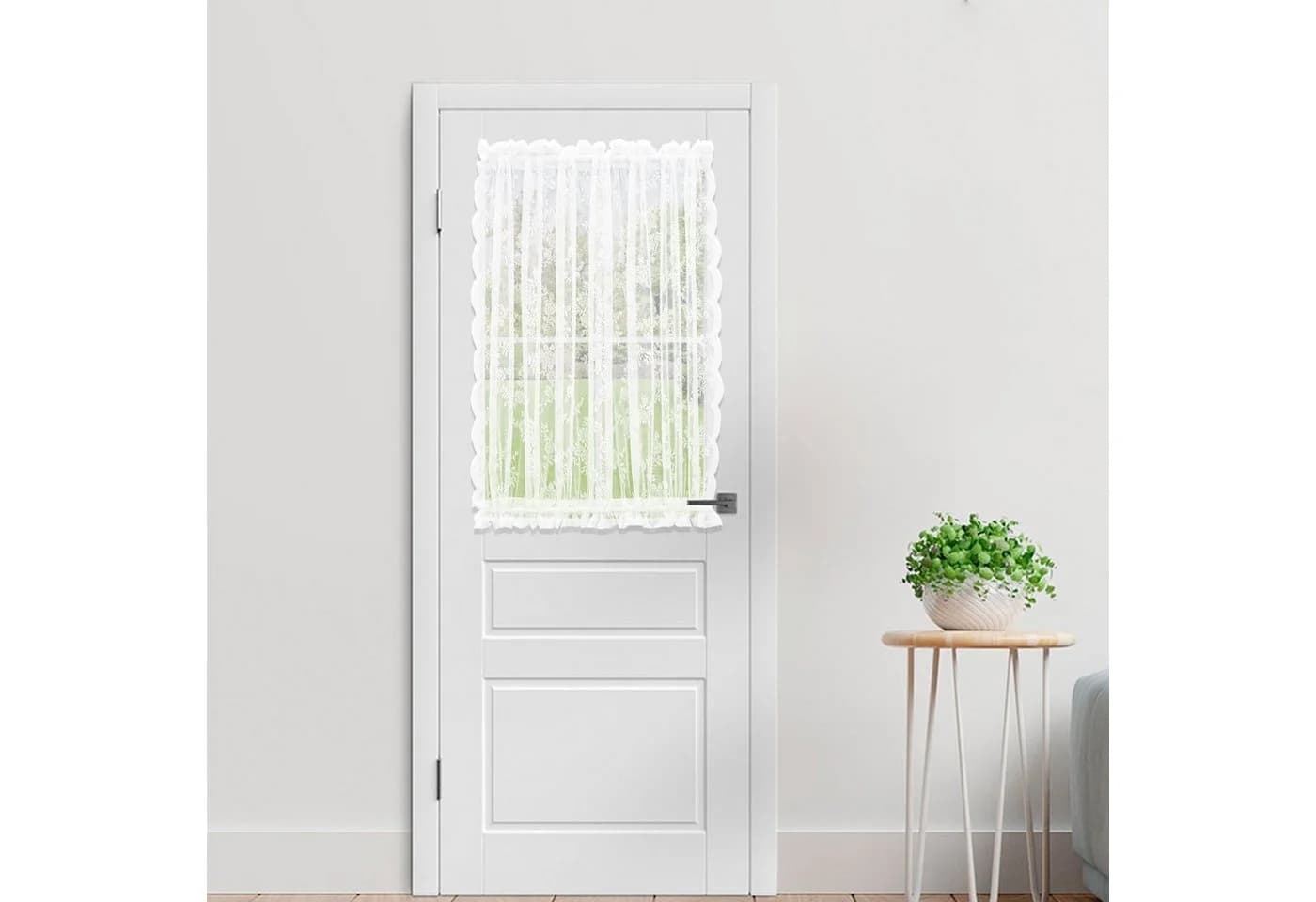 Sunicol Türvorhang Transparent Weiß mit Spannstange - Bild 4