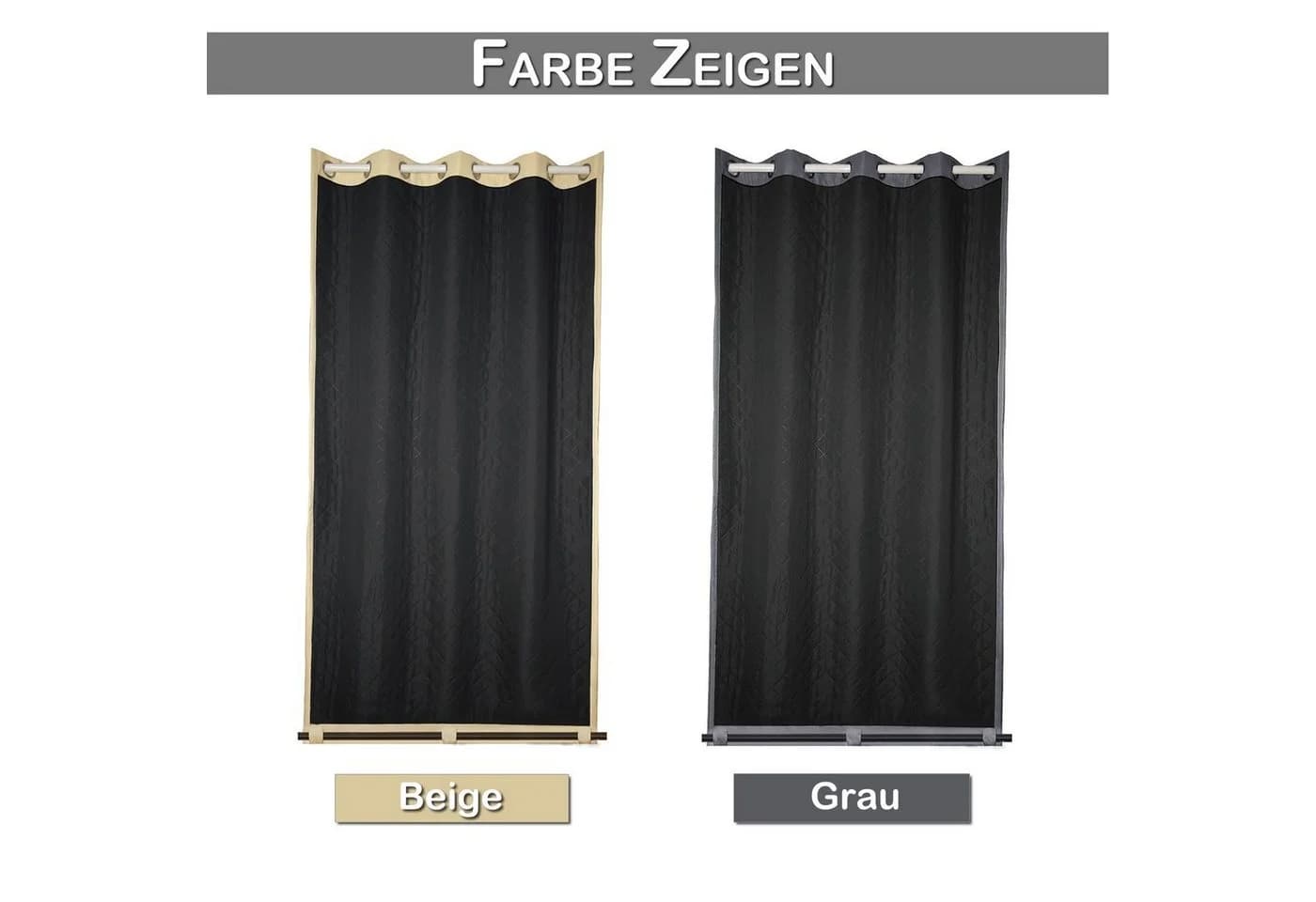 Sunicol Outdoorvorhang Beige Wasserdicht Thermovorhang 100% Blickdicht