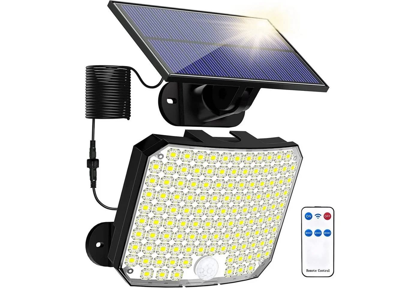 Sunicol LED Solarleuchte Außen 118 LEDs Bewegungsmelder IP65 - Bild 2
