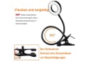 Sunicol Klemmleuchte LED Schreibtischlampe Dimmbar Schwarz Bild 3