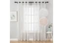 Sunicol Gardine Voile Vorhänge 2er-Set Weiß Blumenstickerei Bild 2