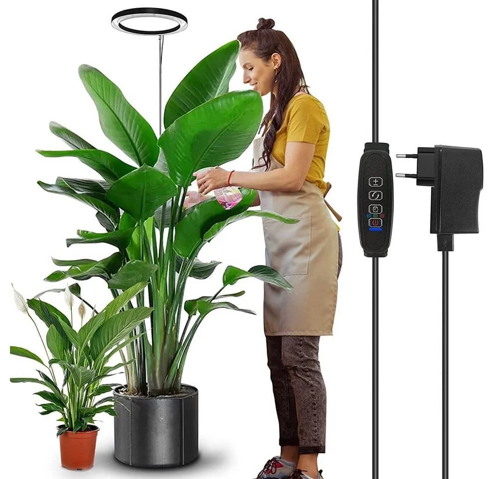 Jibenhome Pflanzenlampe 160LEDs Vollspektrum Schwarz Höhenverstellbar