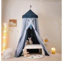 Jibenhome Moskitonetz Doppelschicht Bett Baldachin Blau Bild 1