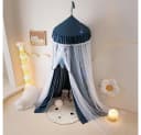 Jibenhome Moskitonetz Doppelschicht Bett Baldachin Blau Bild 3