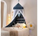 Jibenhome Moskitonetz Doppelschicht Bett Baldachin Blau Bild 4