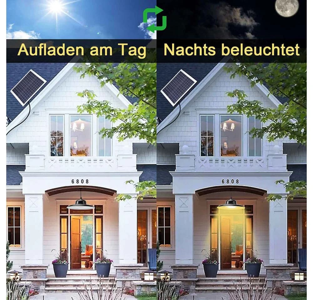 Sunicol LED Solar Hängelampe mit Fernbedienung, IP65, Dimmbar, 3000K-5000K - Bild 5
