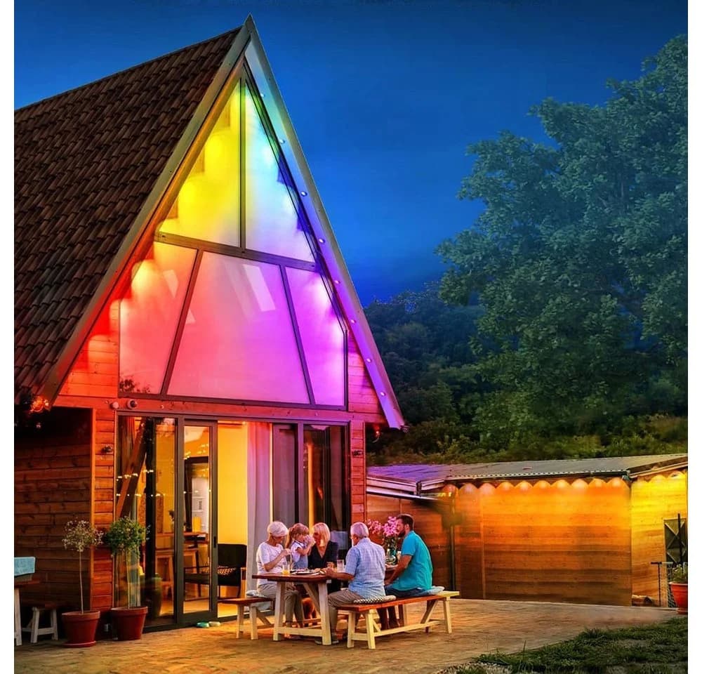 Sunicol LED Stripe Smart RGBIC Wasserdicht Permanente Außenbeleuchtung, 15M/30M/45M, Musik Sync, Timer, APP & Fernsteuerung