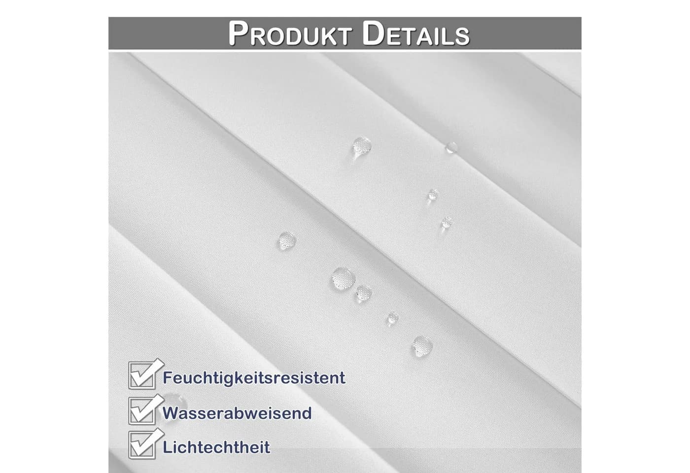 Sunicol Wasserdicht Raumteiler Vorhang Weiß UV-Schutz - Bild 3