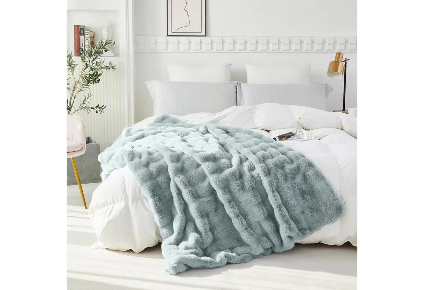 Sunicol Kuscheldecke Grau Flauschig Polyester Überwurf - Bild 5