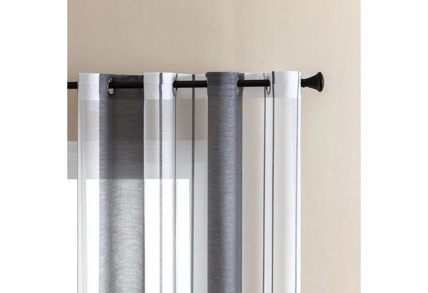 Sunicol Gardine 2er Set Voile Vorhang Zweifarbiger Transparenter Vorhang mit Ösen