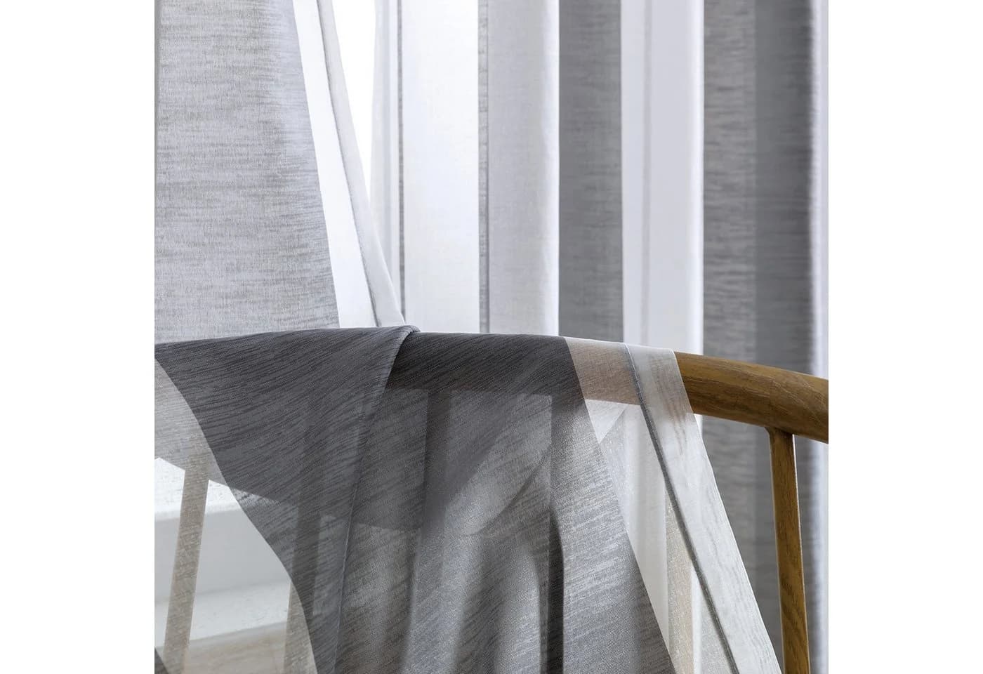 Sunicol Gardine 2er Set Voile Vorhang Zweifarbiger Transparenter Vorhang mit Ösen - Bild 4