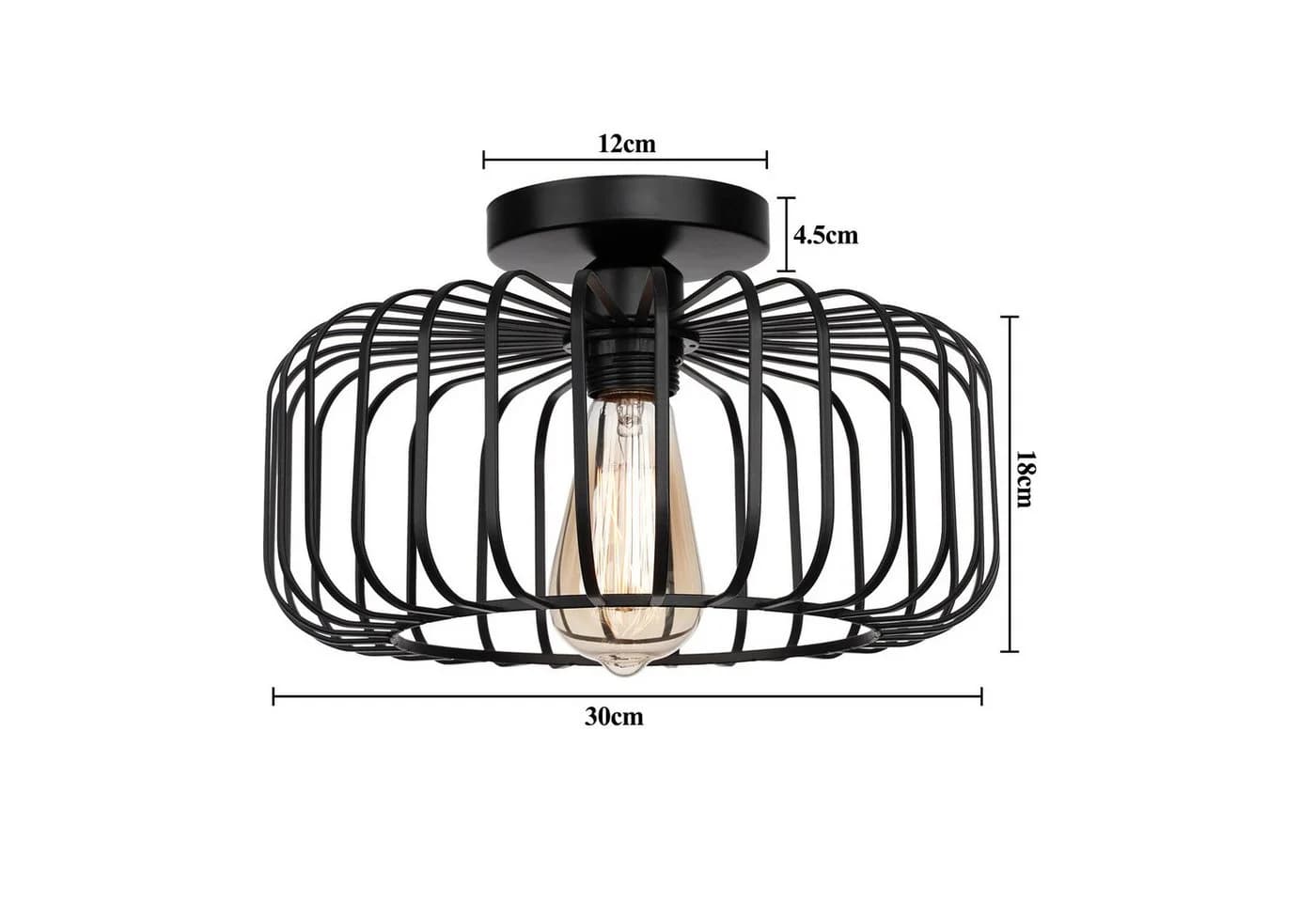 Sunicol Deckenleuchte LED Metall E27 Schwarz Gold - Bild 3