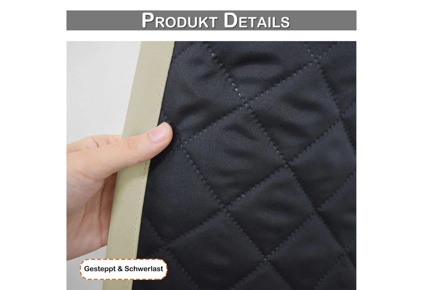Jibenhome Türvorhang Beige Thermovorhang mit Ösen - Bild 4