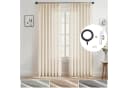 SERBASIC Gardine Leinenoptik Halbtransparent mit Quetschfalten 2er-Set Bild 2