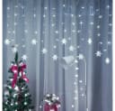 Rosnek LED-Lichtervorhang Schneeflocke Weiß 8 Modi Timer Bild 2