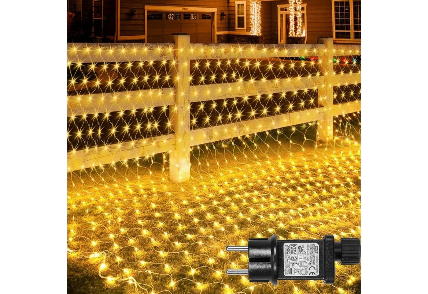 Rosnek Lichternetz Lichtervorhang 8 Modi Warmweiß - Bild 2