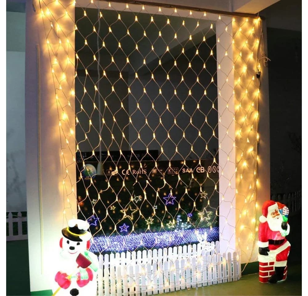 Rosnek Lichternetz Lichtervorhang 8 Modi Warmweiß - Bild 4