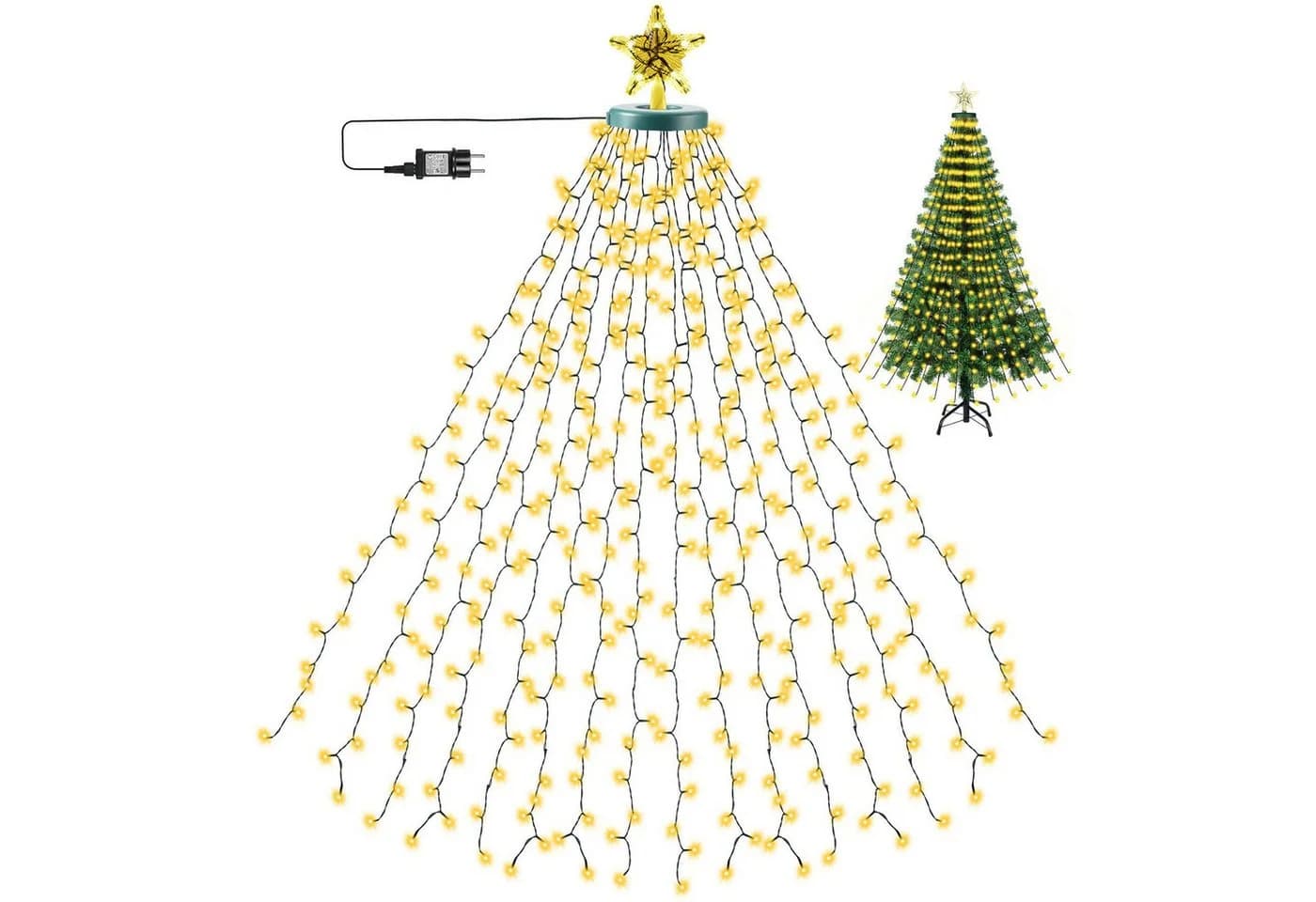 SERBASIC LED-Lichterkette mit Stern-Aufsatz und Timer - Bild 2