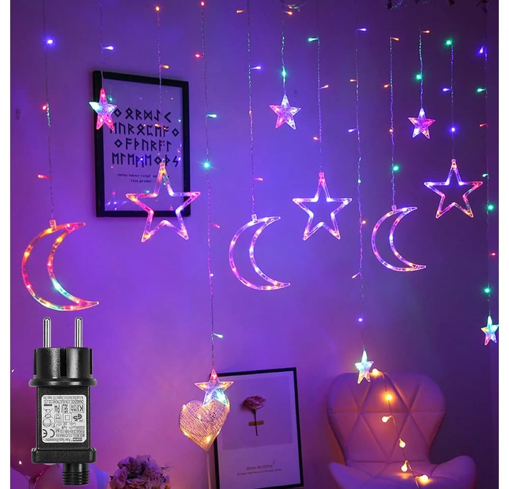 SERBASIC Lichterkette 3.5M mit 123 LEDs Timer 8 Modi Warmweiß Bunt - Bild 2