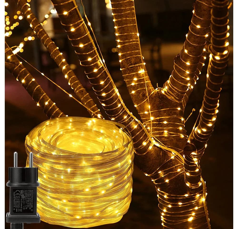 Rosnek LED-Lichterkette 20M-100M, Beleuchtung Lichterschlauch, Party Garten Weihnachten Deko, 8 Modi, Speicherfunktion - Bild 2