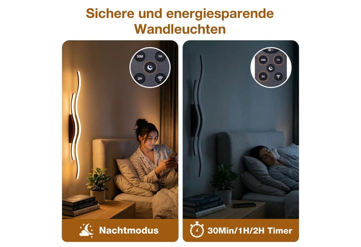Lapalife LED Wandleuchte Dimmbar Akku Schwarz/Weiß 10000mAh - Bild 4