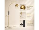 Sunicol Stehlampe Gold ARC Stehleuchte mit verstellbarem Metallschirm und Marmorsockel Bild 1