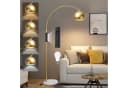 Jibenhome LED Stehlampe Gold ARC mit Marmorsockel und Fernbedienung Bild 2