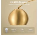 Jibenhome LED Stehlampe Gold ARC mit Marmorsockel und Fernbedienung Bild 4