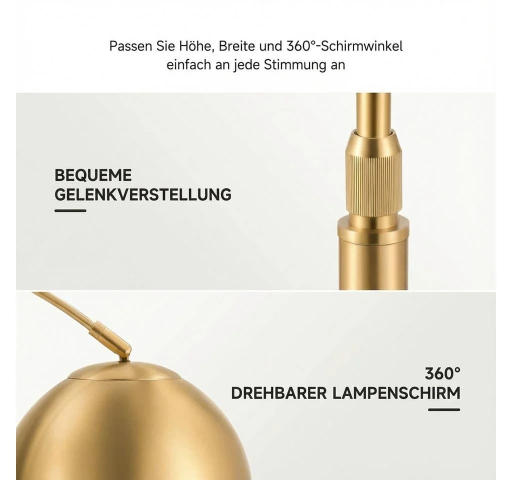 Jibenhome LED Stehlampe Gold ARC mit Marmorsockel und Fernbedienung - Bild 5