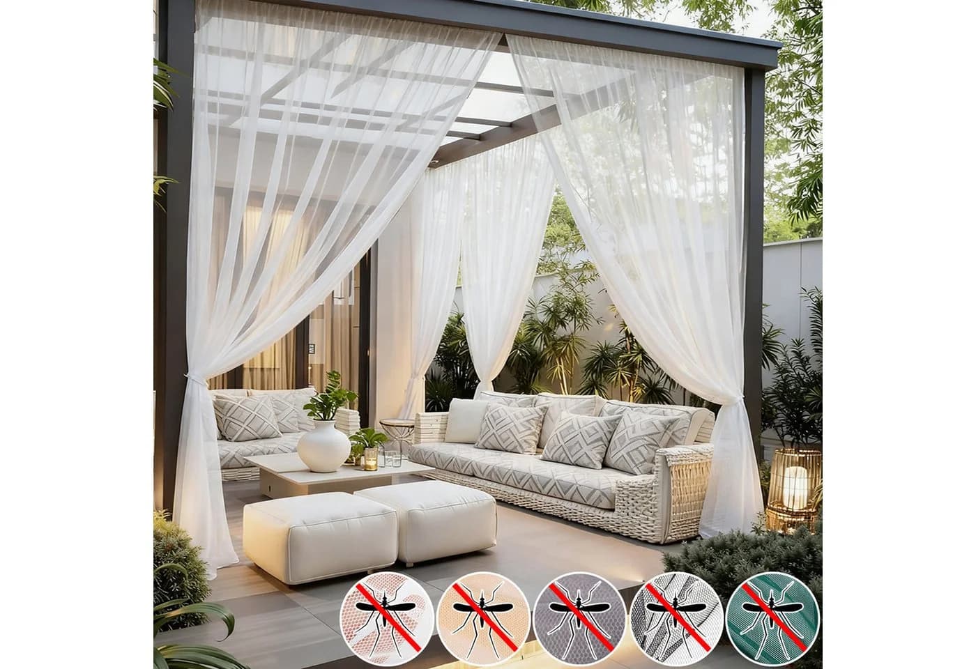 Lapalife Outdoor-Vorhang Transparent Mückenschutz DIY Polyester - Bild 2