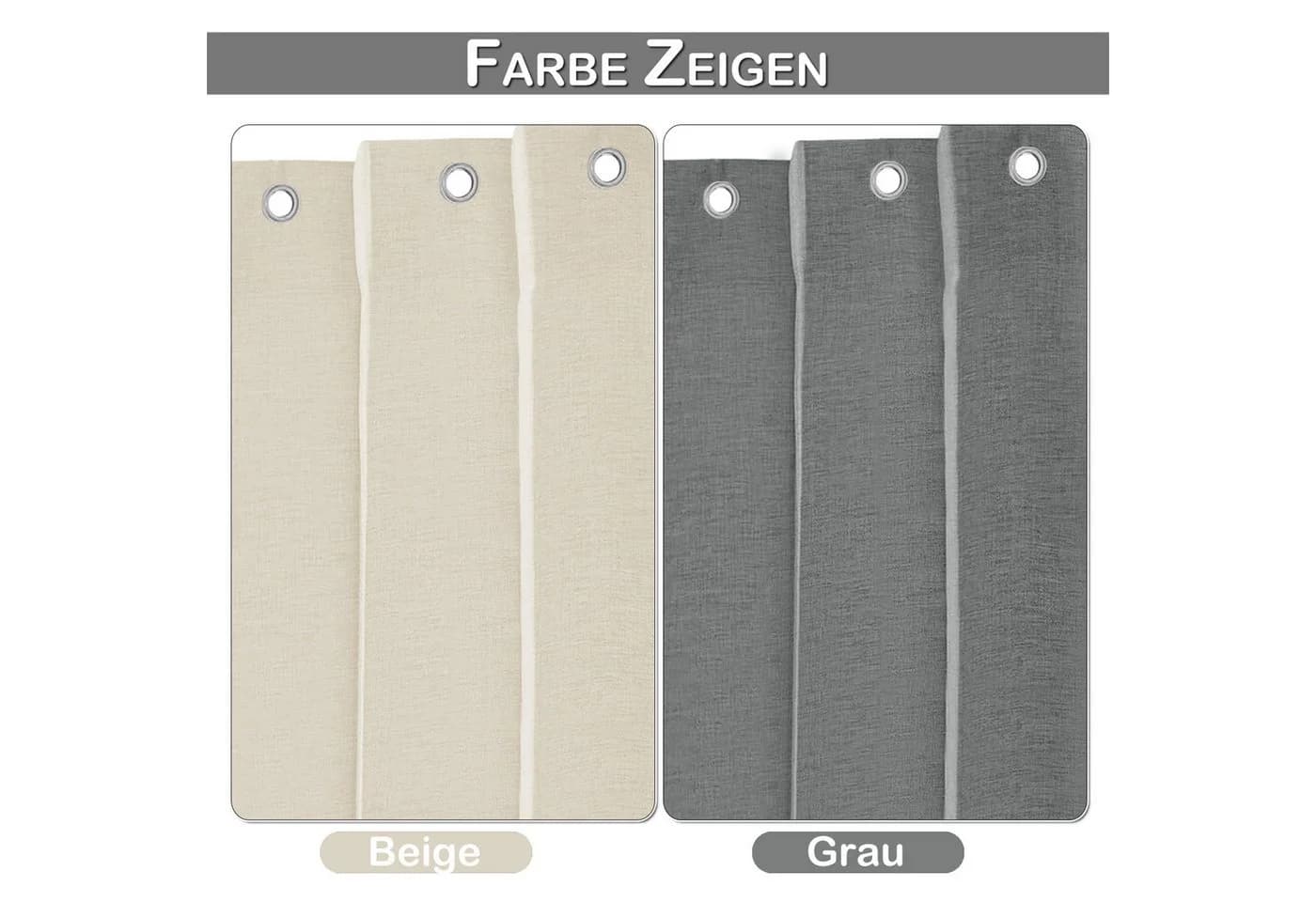 Lapalife Raumteiler-Vorhang Beige/Grau Wasserdicht Faltbar - Bild 3