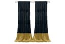 Lapalife Vorhang Samt Verdunkelnd Schwarz-Gold Blumenmuster 2er Set Bild 1