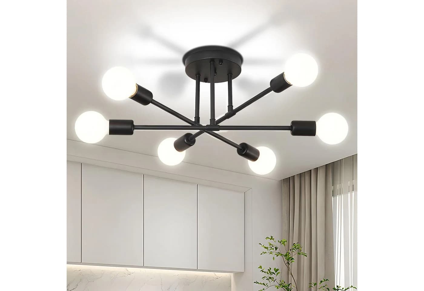 Lapalife LED Deckenleuchte Schwarz Kronleuchter 6/8 Flammig - Bild 2