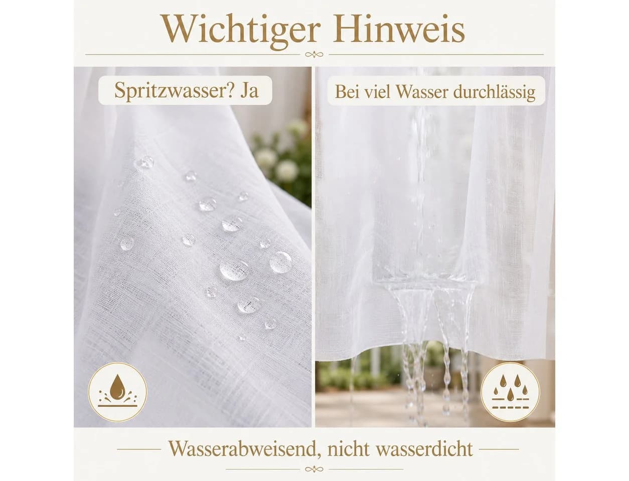 Sunicol Outdoorvorhang Transparent Weiß Sichtschutz Sonnenschutz - Bild 4