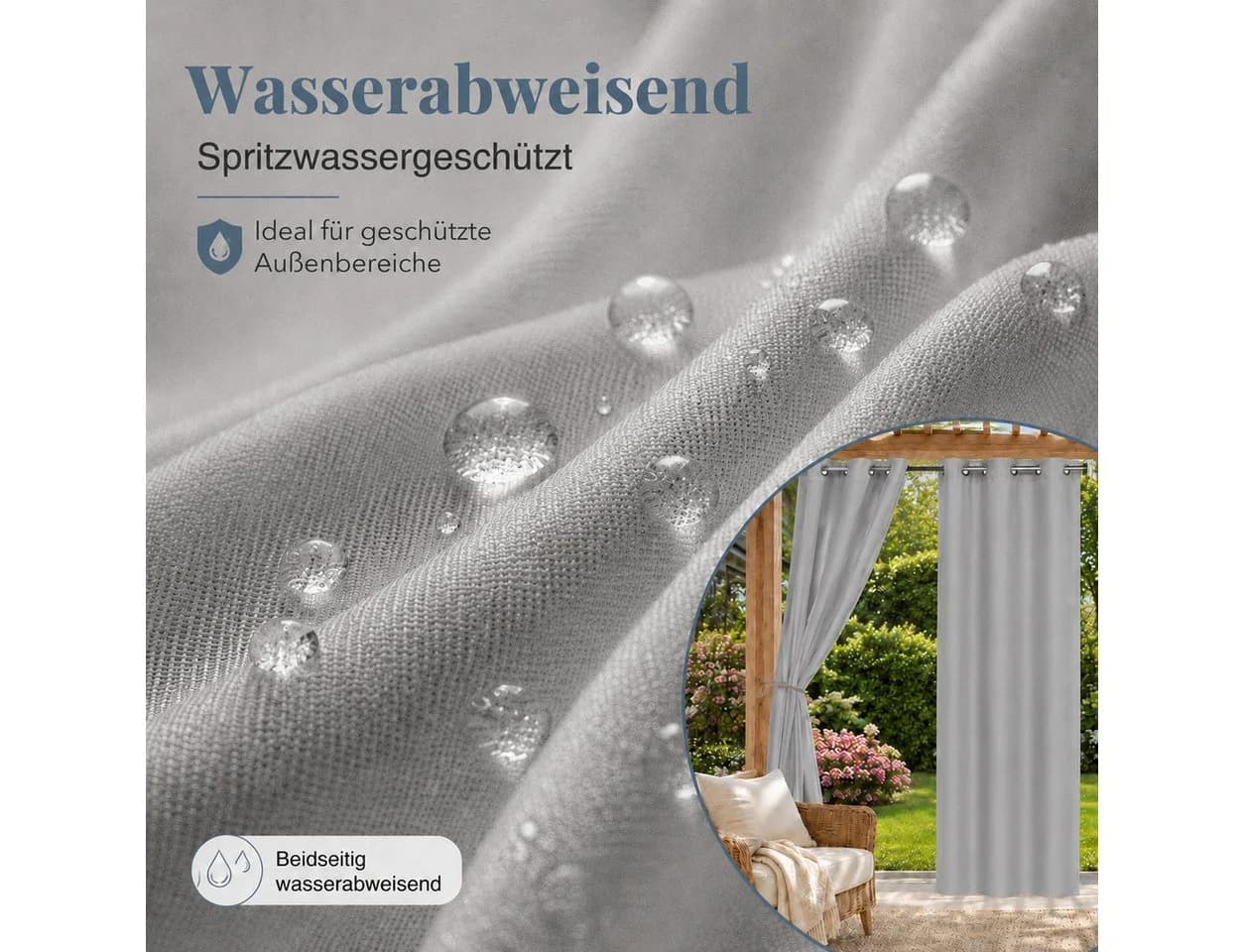 Sunicol Outdoorvorhang Transparent mit Ösen (2 St)
