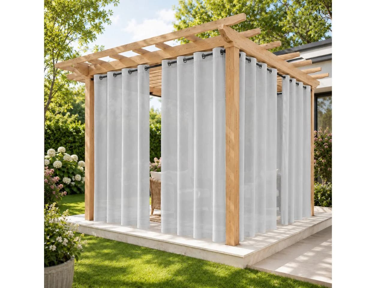 Sunicol Outdoorvorhang Transparent mit Ösen (2 St) - Bild 2