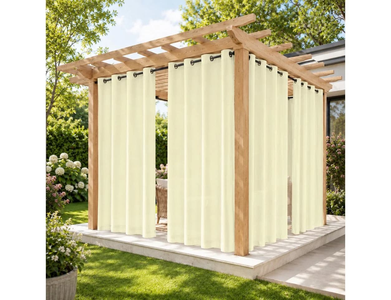 Sunicol Outdoorvorhang Transparent mit Ösen Sichtschutz - Bild 2