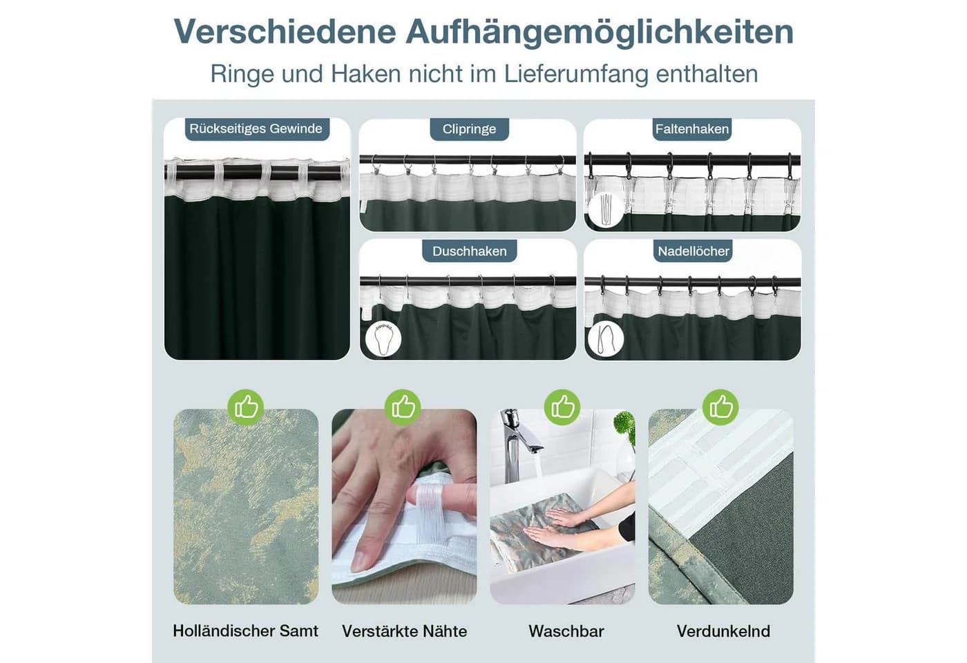 Lapamax Samt-Verdunkelungsvorhang 2er-Set Grau Goldprint - Bild 5