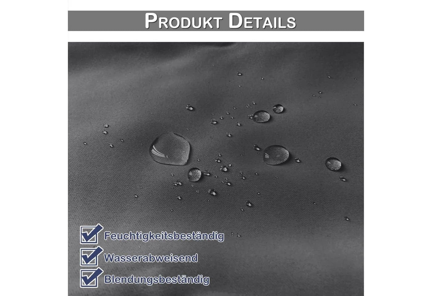 Lapamax Outdoorvorhang Wasserfest Grau UV-Schutz mit Klettband - Bild 3