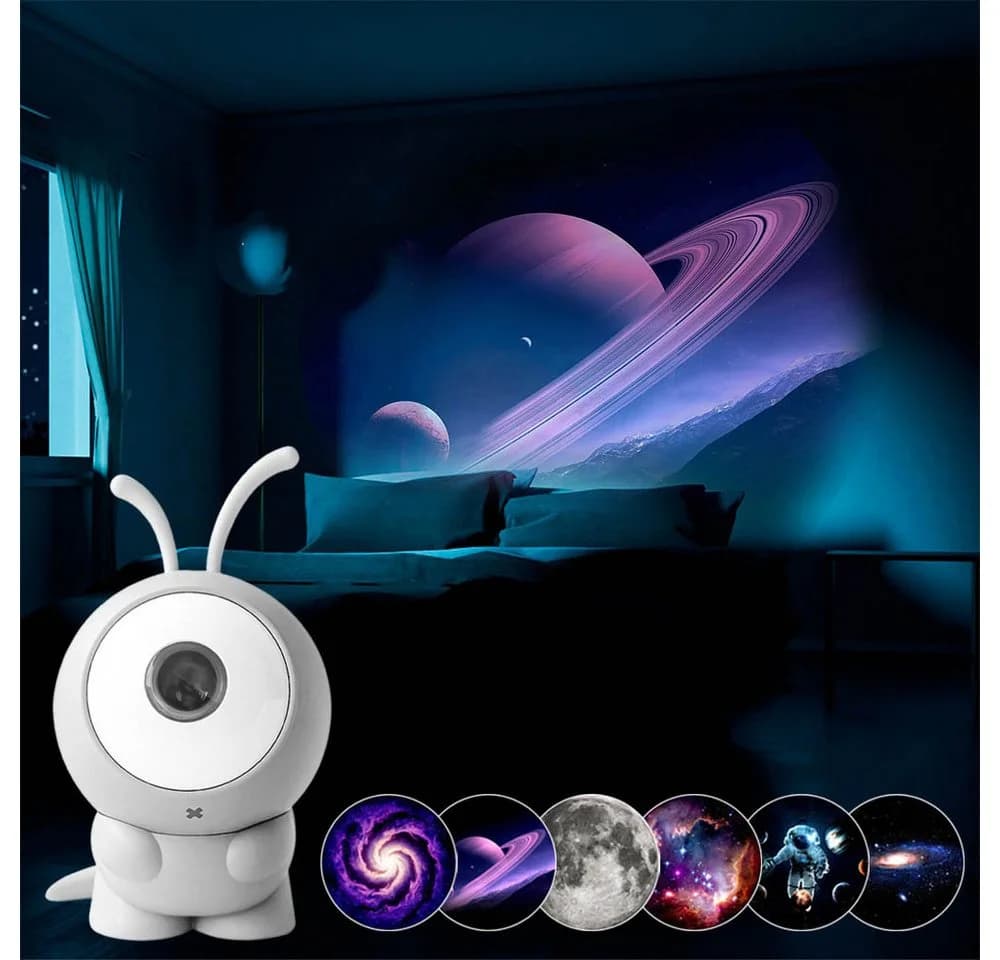 Lapamax Galaxie-Projektor Grau 6 Motive 360° drehbar Akku - Bild 2