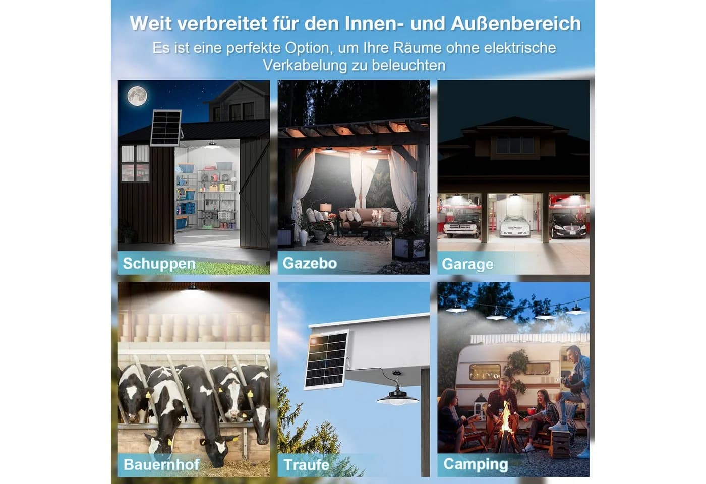 Lapamax LED Solarleuchte Außen Hängend IP65 Fernbedienung weiß - Bild 5