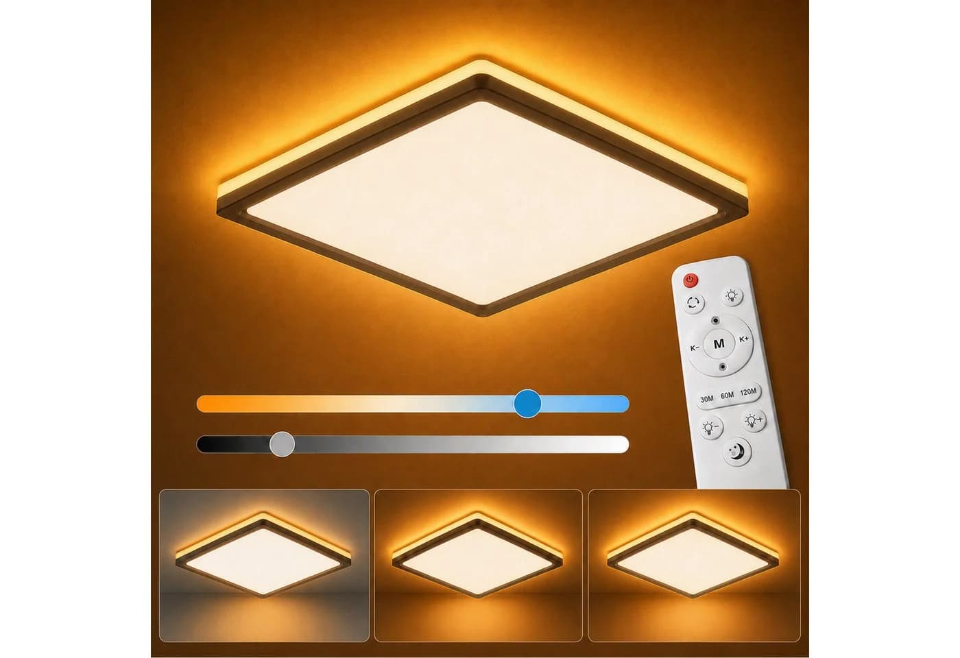Lapamax LED Deckenleuchte Flach 29cm Dimmbar mit Fernbedienung - Bild 2