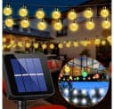 Rosnek Solar LED-Lichterkette mit Kristallkugeln Wasserdicht Garten Bild 2