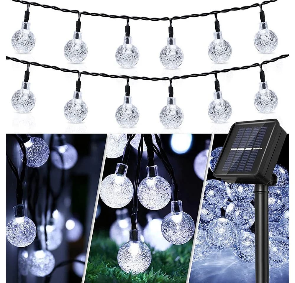 Rosnek LED-Lichterkette Solar Wasserdicht Kristallkugeln - Bild 2