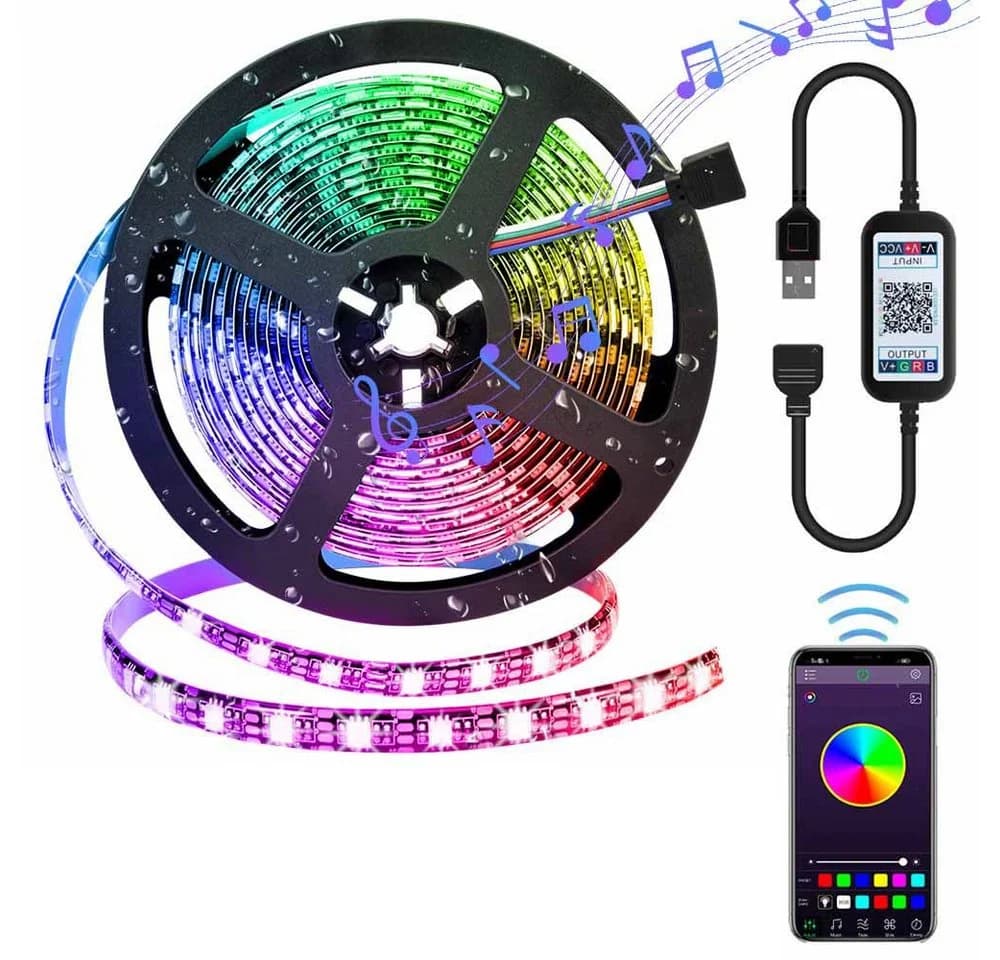 Rosnek LED-Streifen RGB 5V USB App Steuerung TV Hintergrundbeleuchtung - Bild 2